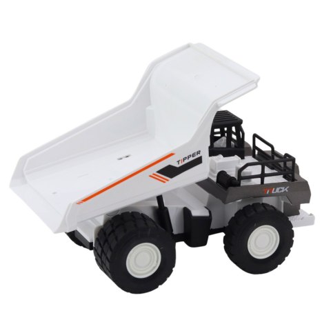 Wywrotka Ciężarówka Budowlana Metalowe Elementy Napęd Biała LEAN Toys