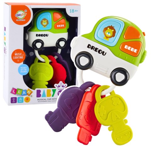 Zabawka Interaktywna Autko Gryzak Klucze Dla Malucha Światła Dźwięki LEAN Toys