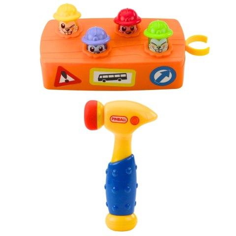 Zabawka Interaktywna Kolorowy Tłuczek Młotek Chomiki Roboty Drogowe LEAN Toys