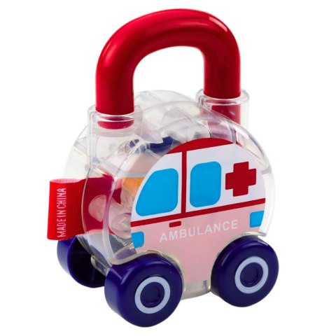 Zestaw Autek Z Kluczem Edukacyjne Policja Straż Karetka 3szt LEAN Toys