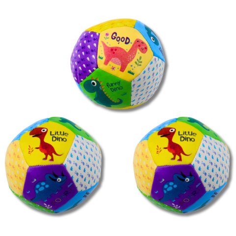 Zestaw Miękkich Piłeczek Z Dinozaurami Kolorowe 9cm 3szt LEAN Toys