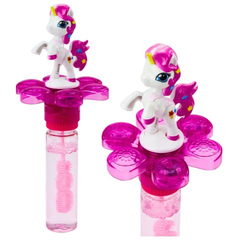 Bańki Mydlane Jednorożec Obrotowy Kwiatek Światło LED 20cm Mix LEAN TOYS