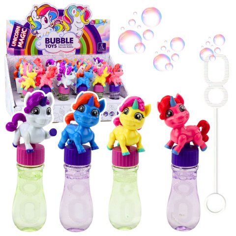 Bańki Mydlane Jednorożec Ruchoma Figurka Kolorowy 14cm Mix LEAN TOYS
