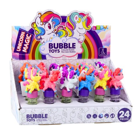 Bańki Mydlane Jednorożec Ruchoma Figurka Kolorowy 14cm Mix LEAN TOYS