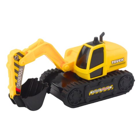 Ciężarówka Laweta Z Koparką Gąsienicową Obrotowa 360° Żółta 1:16 LEAN Toys