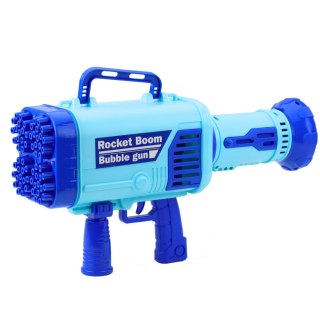 Duży Pistolet Elektryczny Na Bańki Mydlane 64 Otwory Niebieski LEAN Toys