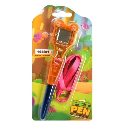 Gra Elektroniczna Z Długopisem 168w1 Smycz Różowo-Pomarańczowa LEAN TOYS