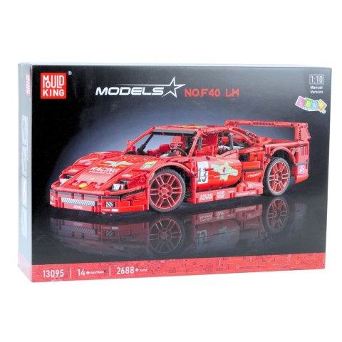 Klocki Konstrukcyjne Samochód Sportowy Wyścigowy Czerwony 1:10 2688 el. LEAN Toys