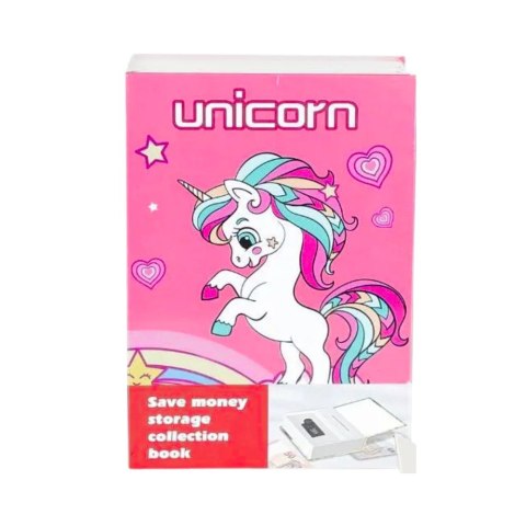 Książka Ukryta Skarbonka Sejf Na Kod Szyfr Jednorożec Różowa LEAN Toys