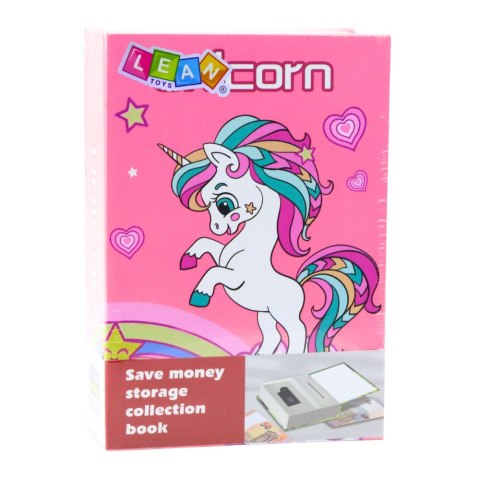 Książka Ukryta Skarbonka Sejf Na Kod Szyfr Jednorożec Różowa LEAN Toys