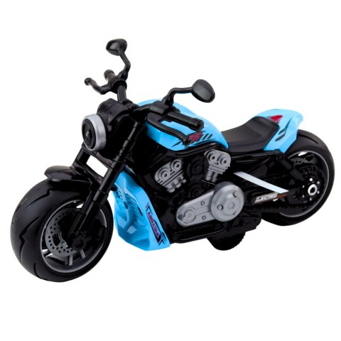 Motocykl Zabawkowy Na Baterie Napęd Światła Dźwięki Niebieski LEAN Toys