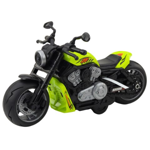 Motocykl Zabawkowy Na Baterie Napęd Światła Dźwięki Zielony LEAN Toys