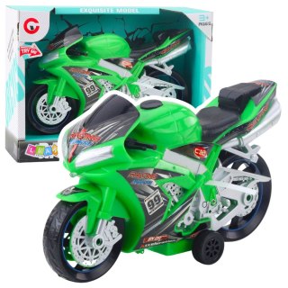 Motor Wyścigowy Ścigacz Napęd Światła Dźwięki Zielony LEAN Toys