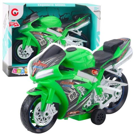 Motor Wyścigowy Ścigacz Napęd Światła Dźwięki Zielony LEAN Toys