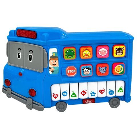 Pianinko Elektryczne Edukacyjne Dla Malucha Autobus Niebieski LEAN Toys
