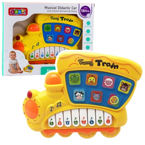 Pianinko Elektryczne Edukacyjne Dla Malucha Lokomotywa Żółte LEAN Toys