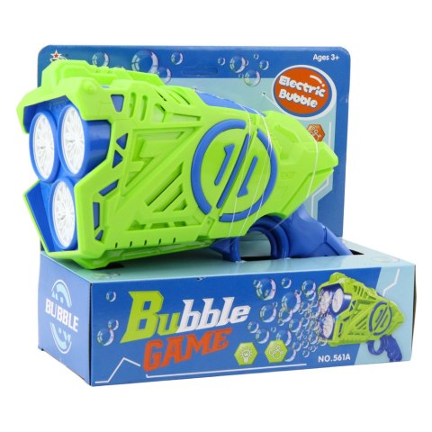 Pistolet Na Bańki Mydlane Na Baterie Światła LED Niebiesko-Zielony LEAN Toys