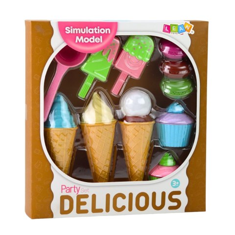 Zestaw Lodów i Słodkośći Babeczki Makaroniki Odgrywanie Ról LEAN Toys