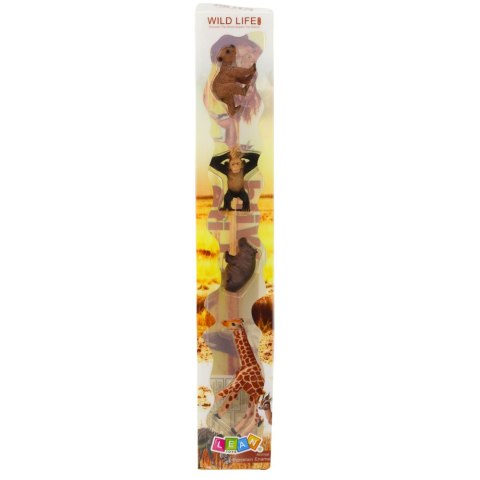Zestaw Mini Figurki Dzikie Zwierzęta Szympans Żyrafa 6-9cm 4szt LEAN Toys