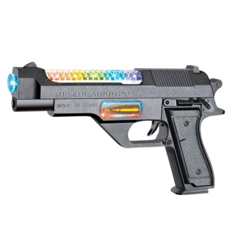 Broń Pistolet Na Baterie Kolorowe Światła Dźwięki 24cm LEAN Toys