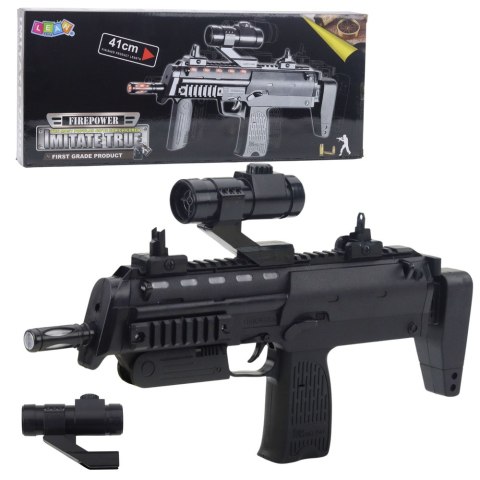 Karabin Zabawkowy Broń Światła Dźwięki Celownik Czarny 41cm LEAN Toys