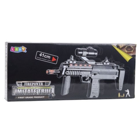 Karabin Zabawkowy Broń Światła Dźwięki Celownik Czarny 41cm LEAN Toys