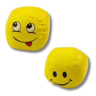 Miękkie Piłki Sportowe Emotki Żółte Zestaw 6szt 7cm LEAN TOYS