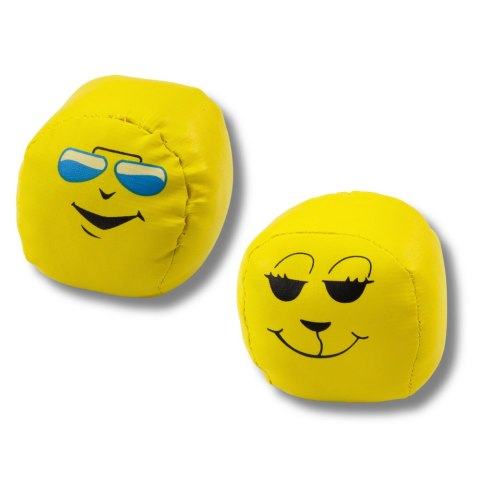 Miękkie Piłki Sportowe Emotki Żółte Zestaw 6szt 7cm LEAN TOYS