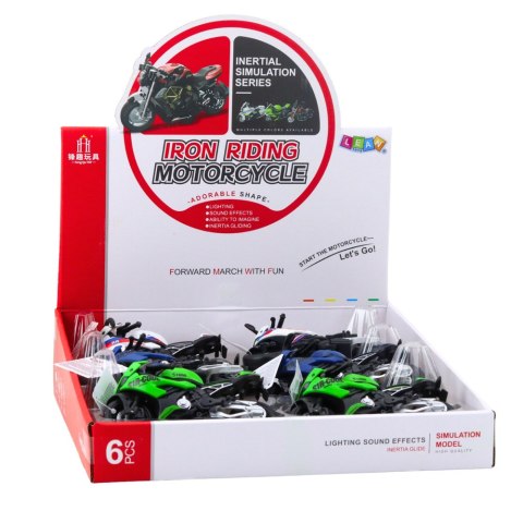 Motocykl Wyścigowy Sportowy Z Napędem Światła Dźwięki Mix LEAN Toys