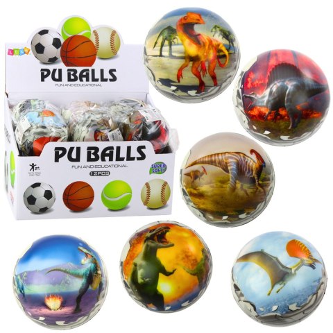 Piłka Do Odbijania Ugniatania Piankowa Piłeczka Dinozaury 7cm LEAN TOYS