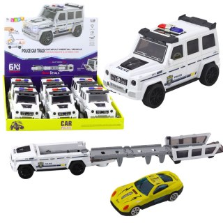 Samochód Terenowy Policyjny Z Napędem Frykcyjnym Otwierany Tor Biały LEAN Toys