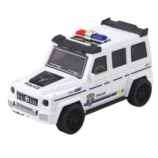 Samochód Terenowy Policyjny Z Napędem Frykcyjnym Otwierany Tor Biały LEAN Toys