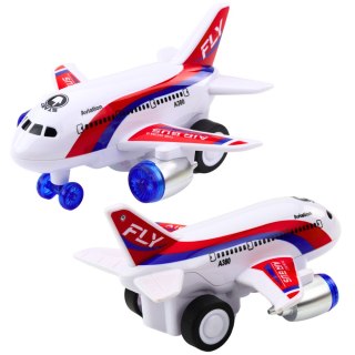 Samolot Pasażerski Na Baterie Światła Dźwięki Napęd Mix LEAN TOYS