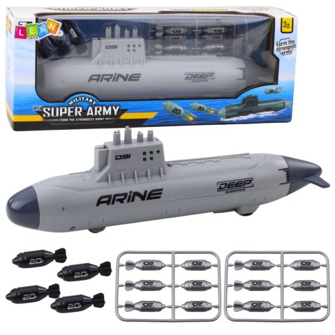 Statek Łódź Podwodna Strzelająca Torpedami Napęd Szara 28cm LEAN Toys