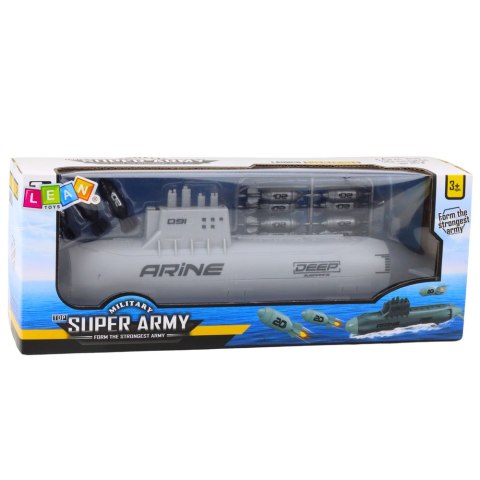 Statek Łódź Podwodna Strzelająca Torpedami Napęd Szara 28cm LEAN Toys