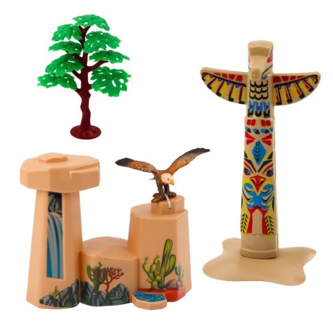Zestaw Indiański Figurki Wioska Indianie Kajak Totem LEAN Toys
