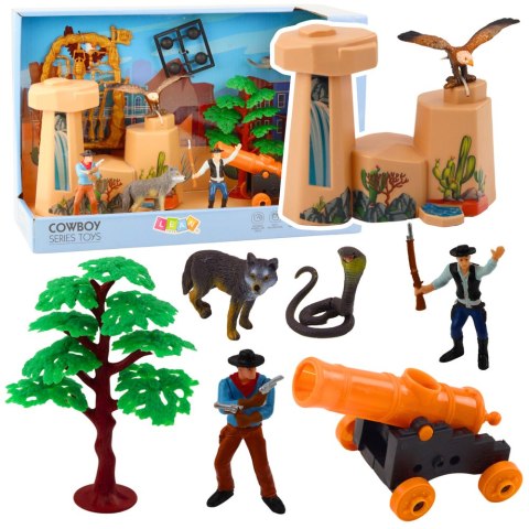 Zestaw Kowbojski Figurki Dziki Zachód Kowboj Łódź Armata LEAN Toys