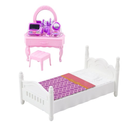 Zestaw Laleczka Ankiki Łóżeczko Toaletka Z Lustrem Akcesoria LEAN Toys