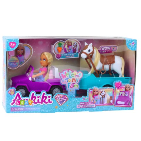 Zestaw Laleczka Ankiki Samochód Kabriolet Z Przyczepą Koń LEAN Toys