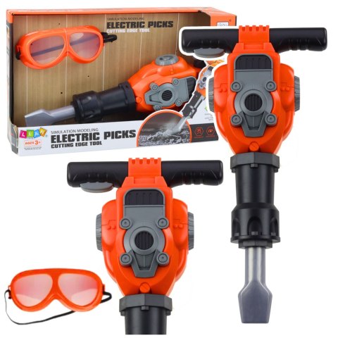 Zestaw Majsterkowicz Młot Pneumatyczny Okulary Pomarańczowy LEAN Toys