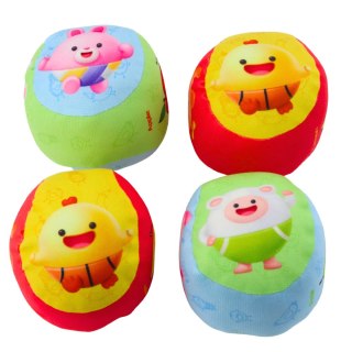 Zestaw Miękkich Piłeczek Dla Malucha Owoce Kolorowe 4szt LEAN Toys