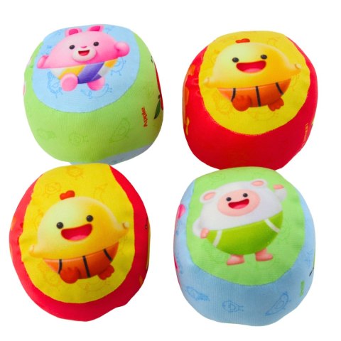 Zestaw Miękkich Piłeczek Dla Malucha Owoce Kolorowe 4szt LEAN Toys