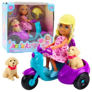 Zestaw Mini Laleczka Ankiki Na Skuterze Trójkołowym Piesek LEAN Toys