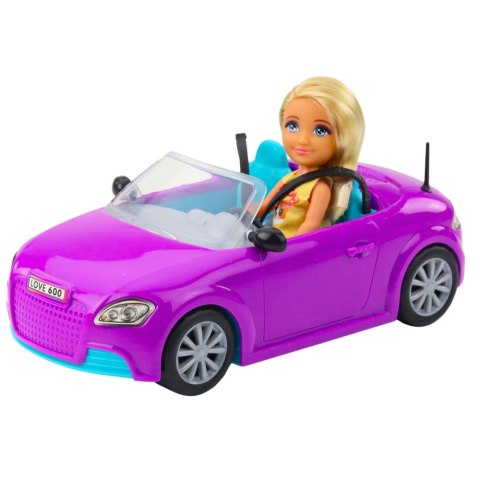 Zestaw Mini Laleczka Ankiki Samochód Kabriolet Fioletowy LEAN Toys