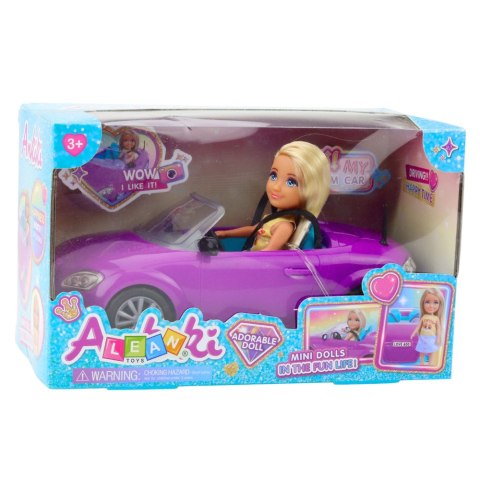 Zestaw Mini Laleczka Ankiki Samochód Kabriolet Fioletowy LEAN Toys