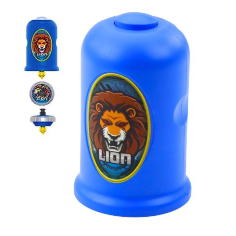 Zestaw Wyrzutnia Z Bączkiem Latający Dysk Lew Niebieski LEAN Toys