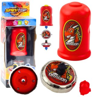 Zestaw Wyrzutnia Z Bączkiem Latający Dysk Smok Czerwony LEAN Toys