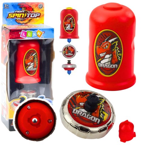 Zestaw Wyrzutnia Z Bączkiem Latający Dysk Smok Czerwony LEAN Toys