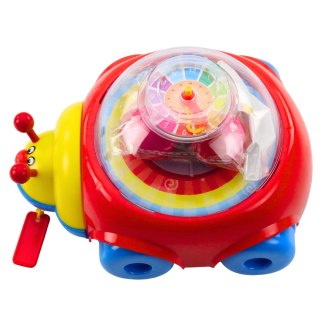 Biedronka Jeżdżąca Do Ciągnięcia Z Kulkami I Zegarem Kolorowa LEAN Toys