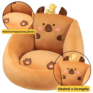 Fotel Pluszowy Dla Dzieci Kapibara Z Kaczuszką Brązowy 50x45cm LEAN Toys